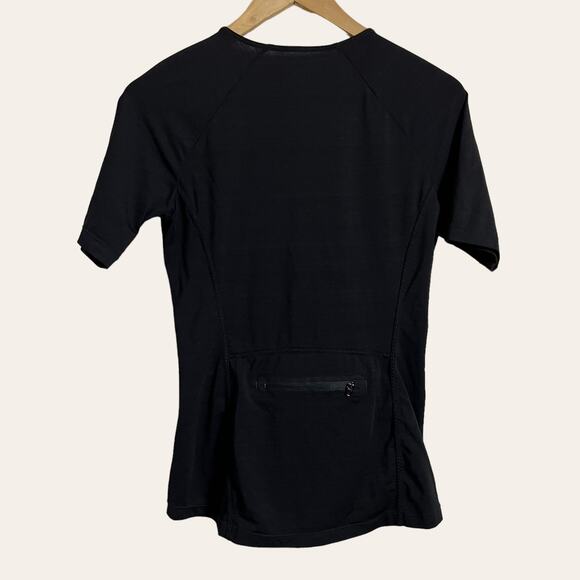 Athleta Pacifica Wrap Front Quarter Zip Black Tee Size XS - Picture 4 of 7